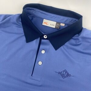 KJUS Golf Polo Mens Large Blue Short Sleeve UPF 50+ Performance Floridians Logo